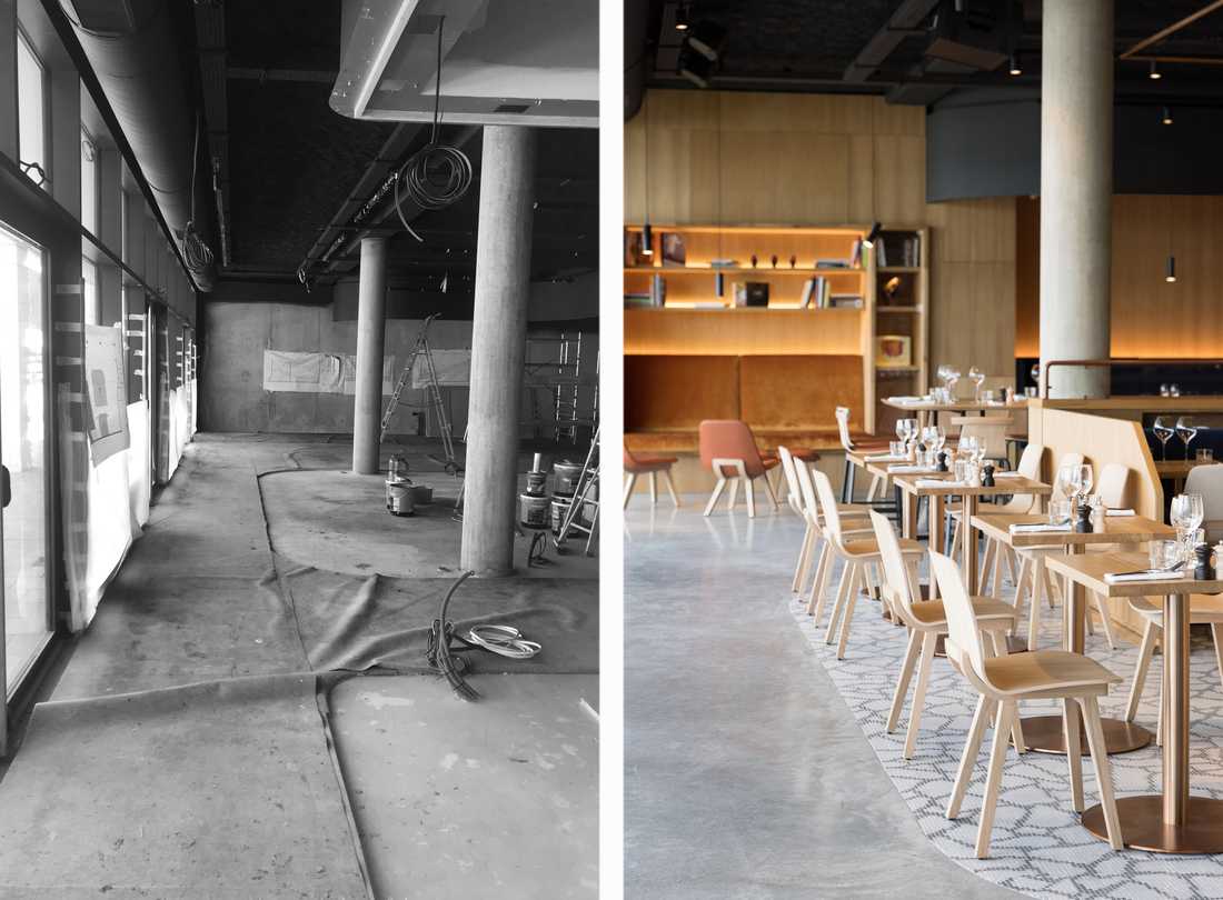 Réovation d'un restaurant par un architecte à Aix-en-Provence en photos avant-après