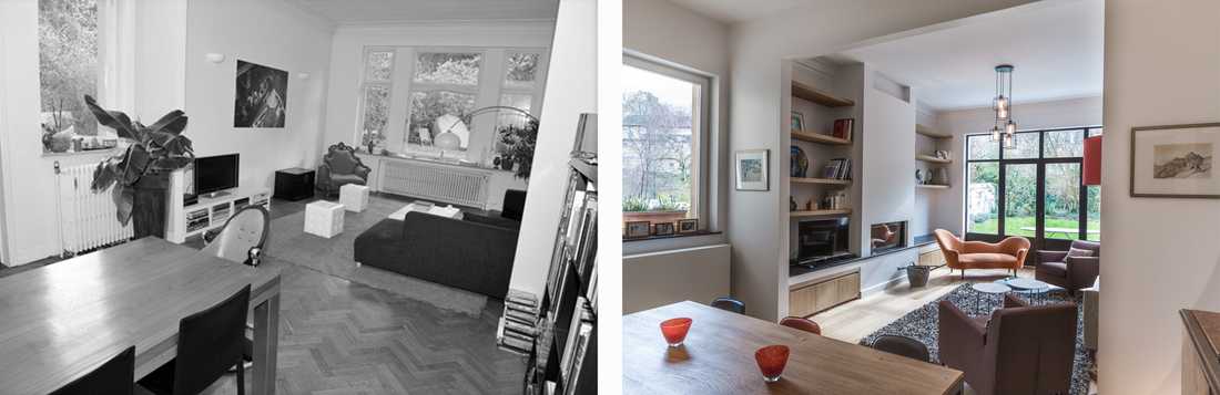 Avant-après : rénovation d'un salon par un architecte d'intérieur à Aix-en-Provence