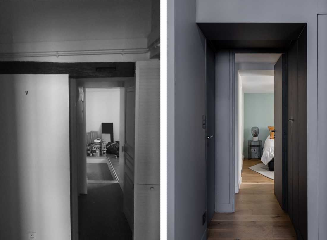 Avant-Après : rénovation de l'entrée de l'appartement à Aix-en-Provence